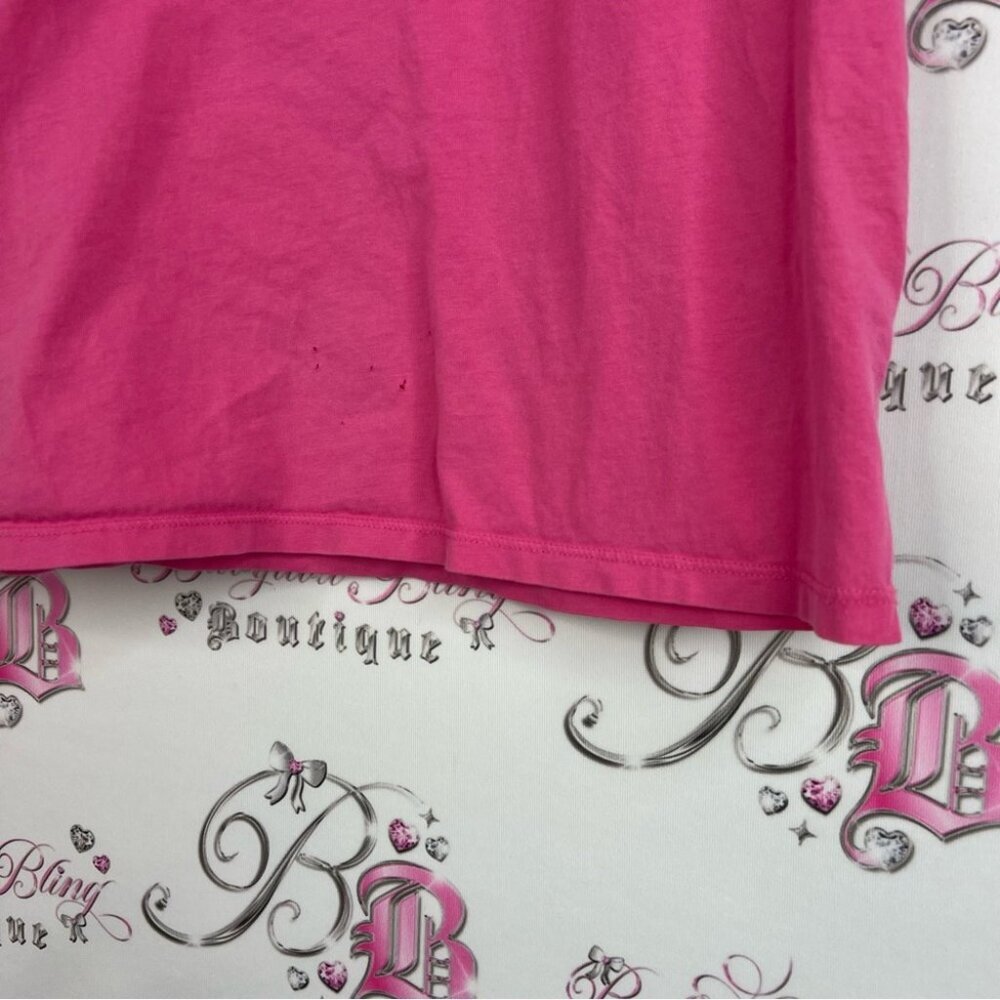 Talbots tee tshirt top bright slits on side Pink button detail Shirt - Picture 4 of 12